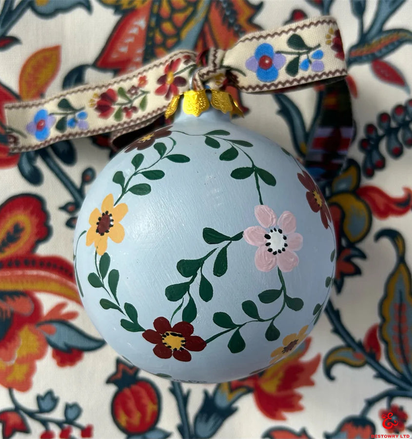 Hand-painted floral nutcracker decoration