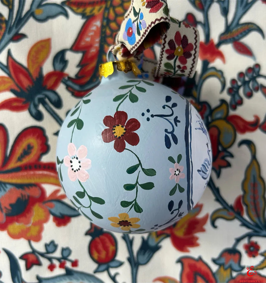Hand-painted floral nutcracker decoration
