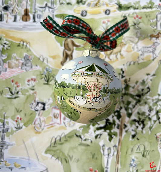 Hand-painted park trail decoration
