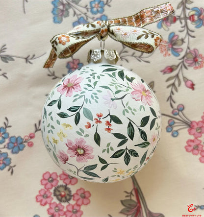 Hand-painted flower bear ornaments